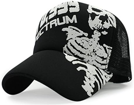 Unisex Mens Womens Cool Skull Mesh Baseball Cap Trucker Snapback Hats