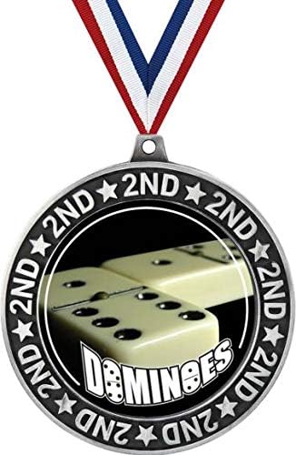 Dominoes Second Place Medals 2 3 4 Silver Dominoe Games Trophy Medal Award Trophies Medals Awards Sports Fitness Newsmada Com