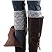 HITOP Women's Short Boots Socks Crochet Knitted Boot Cuffs Leg Warmers Socks (Grey)