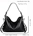 HESHE Shoulder Bag Designer Soft Genuine Leather Handbags for Women Hobo Crossbody Bags Tote Purse Zipper Work Bag （Black）