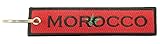Morocco Flag Key Chain, 100% Embroidered