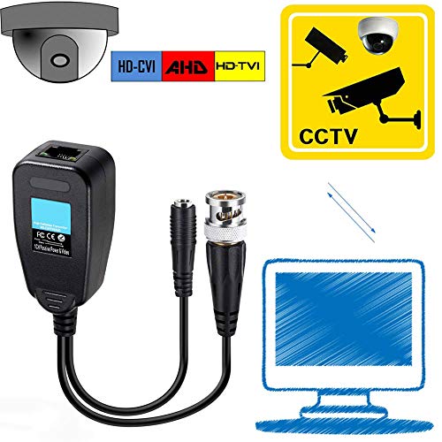 Feefine 1 Pair Passive Video Balun BNC to RJ45 Adapter with Power (Upgraded Solution) Full-HD 1080P-5MP Surveillance Security Camera Video Transceiver Cat5e/Cat6 Ethernet Cable to BNC Connector - Thumbnail 6