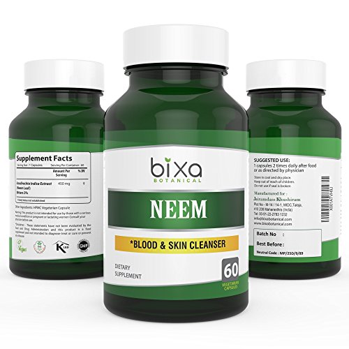 Bixa Botanical Neem Leaf Extract 3 Bitters Veg Capsules, Ayurvedic
