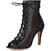 ElegaStep Women Elegant Peep Toe Lace Booties Back Zipper Wedding Boots for Bride Stiletto High Heels Summer Ankle Jazzi Boots