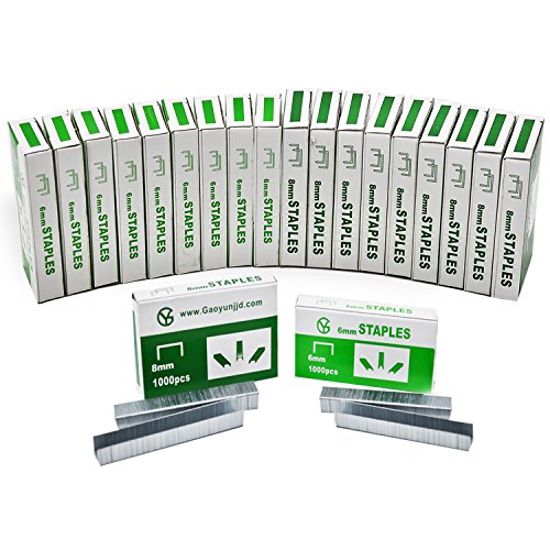 Staples Uniteco 20000 Counts, Silver, 20 Box, 8mm/10Box,6mm/10Box Standard Staples(Staples )