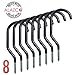 ALAZCO 8pc Heavy Duty Bike Hook & Utility Storage - Space Maximizer Instant Organizer Garage Basement Tool Shop Wall and Ceiling Mount Bicycle Hang Garden Hose Cords & More up to 60 lbs