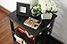 RAAMZO Espresso Finish Wooden X-Design Chair Side End Table with 3-Tier Shelf
