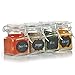 12 Pack - 3 Ounce Mini Clear Glass Spice Jar Container Set with Airtight Lids for Canning, Storage Jars for Tea, Spice, Kitchen Rack Glass Set w/Reusable Labels, Clear Containers for DIY Materials