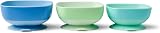 Nuby Toddler Suction Weaning Bowls 3-Pack Easy Release Tab Boy