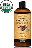 Organic Castor Oil 16 oz USDA Certified Organic, By Mary Tylor Naturals, Premium Grade, Cold Pressed, 100% Pure, Amazing Moisturizer for Skin Hair, Eyelashes Eyebrows and Hair Growth