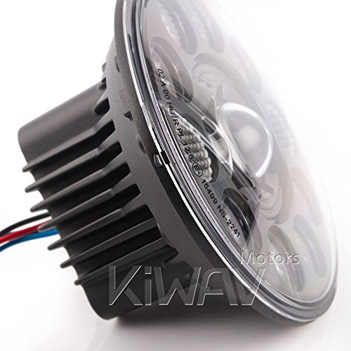 Sirius 7" LED headlight x1 high low beam position light black reflector NS-2241 for Land Rover Defender FJ Cruiser Jeep