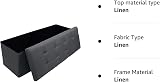 Dripex Folding Linen Storage Ottoman Gray 110x38x38 Foldable Chest 120L view 3