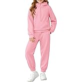 Girls 2 Piece Outfits Sweatsuit Kids Fleece Half Zip Hoodies Sweatshirt and Sweatpants Set with Pockets
