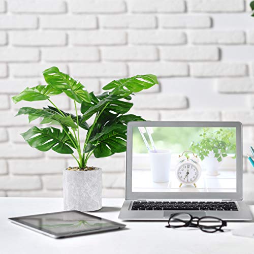 WUKOKU 16" Small Fake Plants Artificial Potted Faux Plants for Home