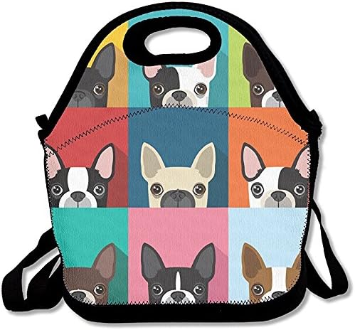 Staroind Cartoon Boston Terriers Bulldog Multifunctional Lunch Tote Bag Carry Box