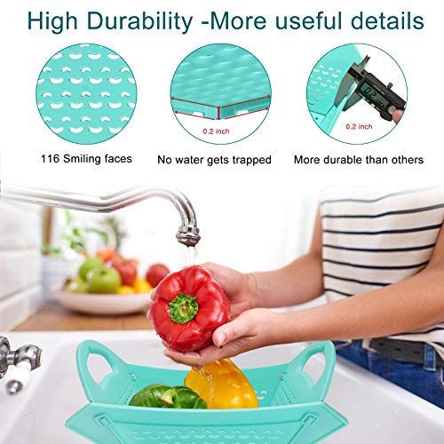 Freshmage Colander, Collapsible Colander with Handles and Smilelike Holes, 2 Packs 3Quart