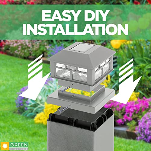 GreenLighting Solar Post Cap Lights 4x4 5x5 Fence Post Lights