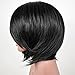 Soaring Black Straight Wig - Glamorous Women Bob Hair Style Cosplay Party Full Wigs with Free Wig Cap (Black) 8764-s