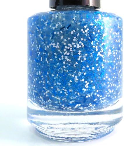Sky Walker Nail Polish - Blue White Glitter Nail Polish by Rainbow Polish
