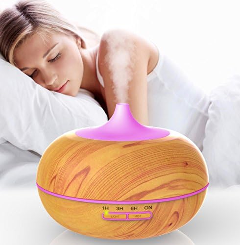 New 2016 PureZensation Aromatherapy Essential Oil Diffuser, Ultrasonic Whisper-Quiet Humidifier Aromatherapy, Wood Grain 300 ml Perfect Gift