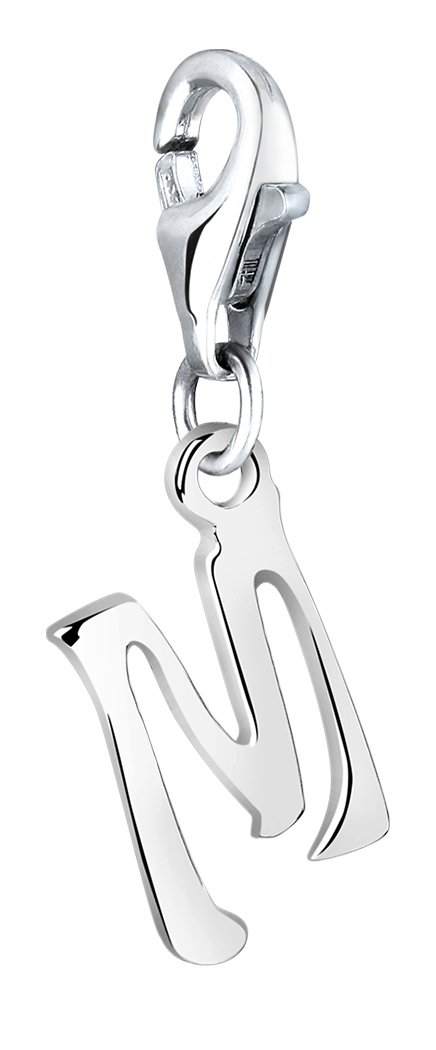 Nenalina Charm Letter M Pendant, for All Brands of Charm Bracelets and Necklaces, Made of 925 Sterling Silver, 713242-000