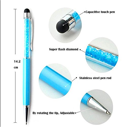 REFURBISHHOUSE 8PCS Random Colorful Crystal Pen Diamond Ballpoint Pens Fashion Creative Stylus Touch Pen Novelty Gift Office Material School Supplies