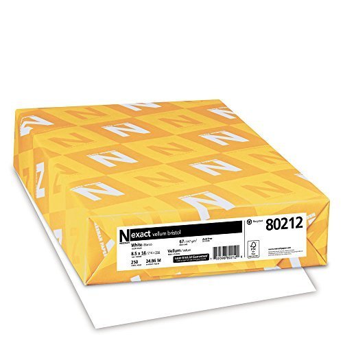 Neenah Exact Vellum Bristol, 67 lb, 8.5 x 14 Inches, 250 Sheets, White, 94 Brightness by Wausau Paper