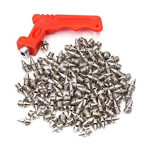 MoMaek 110 Pieces 1/4 Inch Steel Track and Cross Country Spikes Replacement Shoe Track Spikes,Silvery