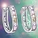 Forcolor White Gold-Plated Round-Cut Hoop Earrings with Colorful SWAROVSKI WLEMENTS Crystal