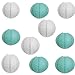 Elife 10pcs Robin's Egg Blue and White Color Indoor/Outdoor Chinese/Japanese Paper Lanterns/lamps 8