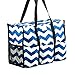 Pursetti Utility Tote with Pockets & Compartments-Perfect Nurse Tote Bag, Teacher Bag, Work Bags for Women & Craft Tote (Navy Chevron)