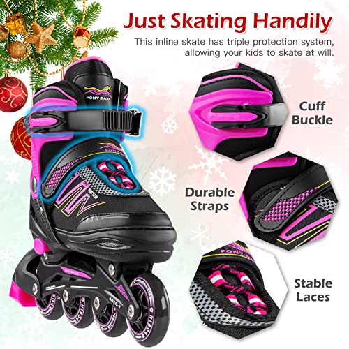 Hiboy Adjustable Inline Skates with All Light up Wheels, Outdoor
