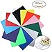 Heat Transfer Vinyl Bundle Iron On HTV Vinyl Sheet Easy Weed - Use With Silhouette Cameo, Cricut or Heat Press Machine for DIY T-shirt, Garments- 12 Colors，12