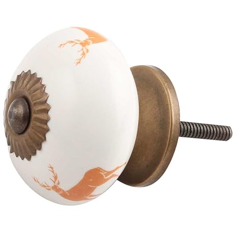 Indian Shelf Handmade Ceramic Standing Rein Deer Cupboard Knobs