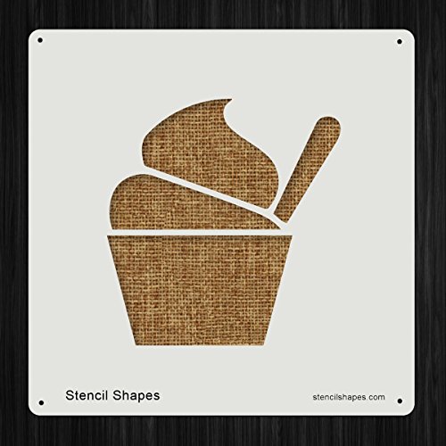 Frozen Yogurt Treat Sweet Snack Style 10370 DIY Plastic Stencil Acrylic Mylar Reusable