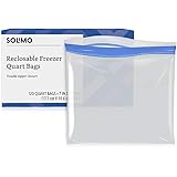 Amazon Brand - Solimo Freezer Quart Bags, 120 Count