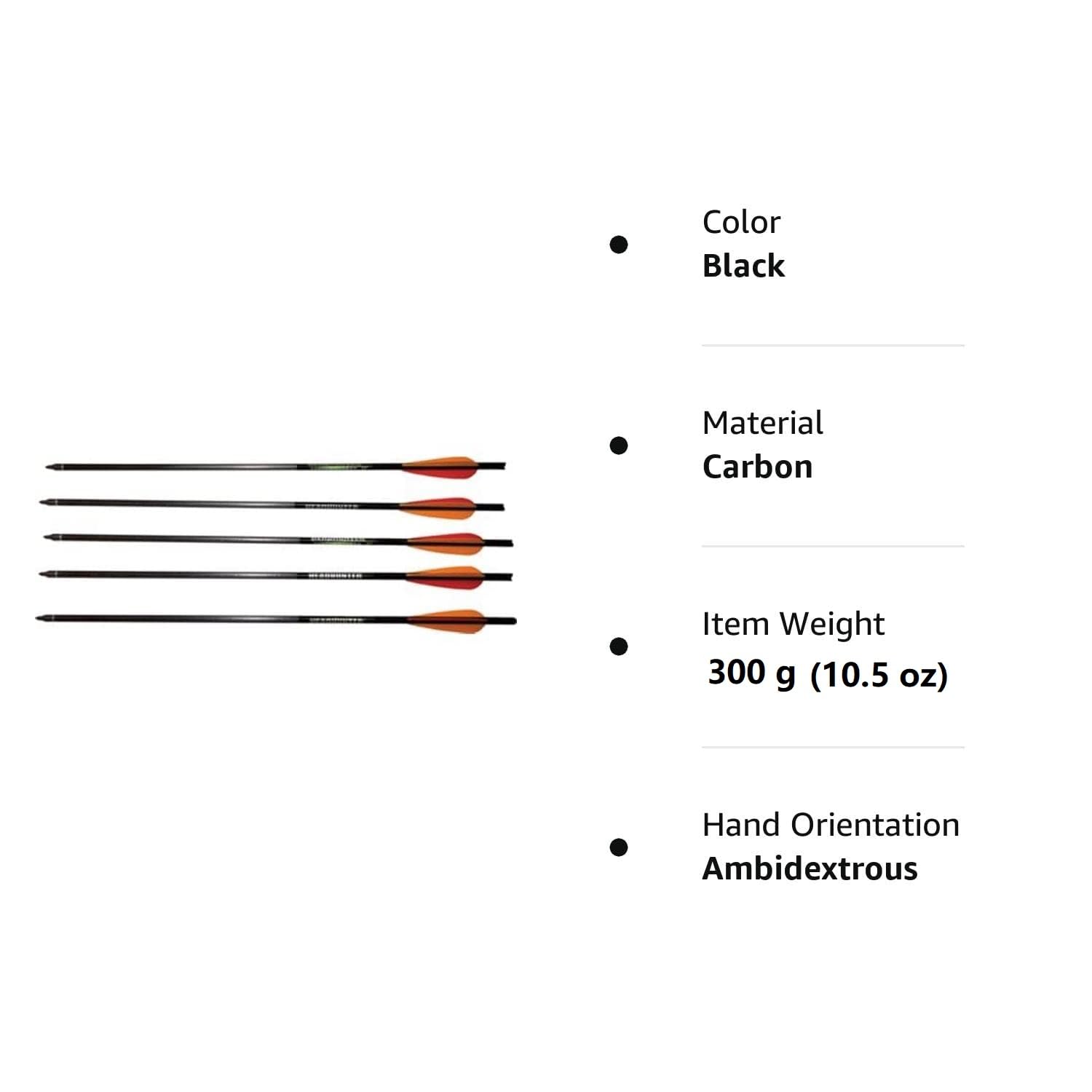 Barnett Outdoors Headhunter 20 Carbon Crossbow Arrows 5-Pack, Lightweight Hunting Bolts with Half-Moon Nock and Field Points Included