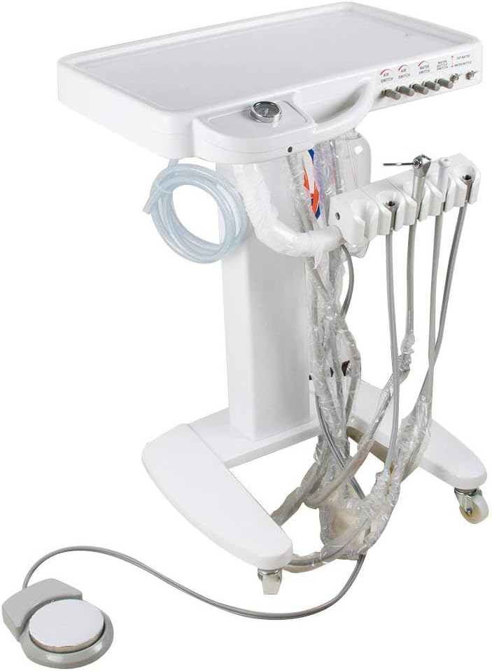 Aprodite 4 Hole Dental Mobile Cart Portable Delivery Therapeutic Apparatus Equipment Movable Cart Unit