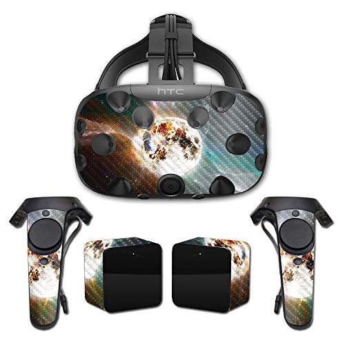MightySkins Carbon Fiber Skin for HTC Vive Full Coverage - Moon Explosion | Pro…