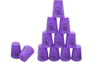Erlsig Quick Stacks Cups 12 Pack of Sports Stacking Cups Speed Training Game Challenge Competition Party Toy (Purple)