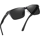 DUCO Polarized Sunglasses for Men Lightweight Carbon Fiber UV400 Protection Square Sun Glasses 8207