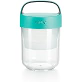 L&eacute;ku&eacute; Jar-To-Go 2 Piece Food Travel Jar/Container | 14oz | Turquoise | 100% Airtight Snack, Soup, Lunch Carrier with Toppings/Dressing Container | Dishwasher Safe | Microwave Safe (<2mins cont.)17