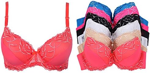 Romabra 6 Pack B and C Cup Bras 6-Pack Bras Push up Bra For Women…