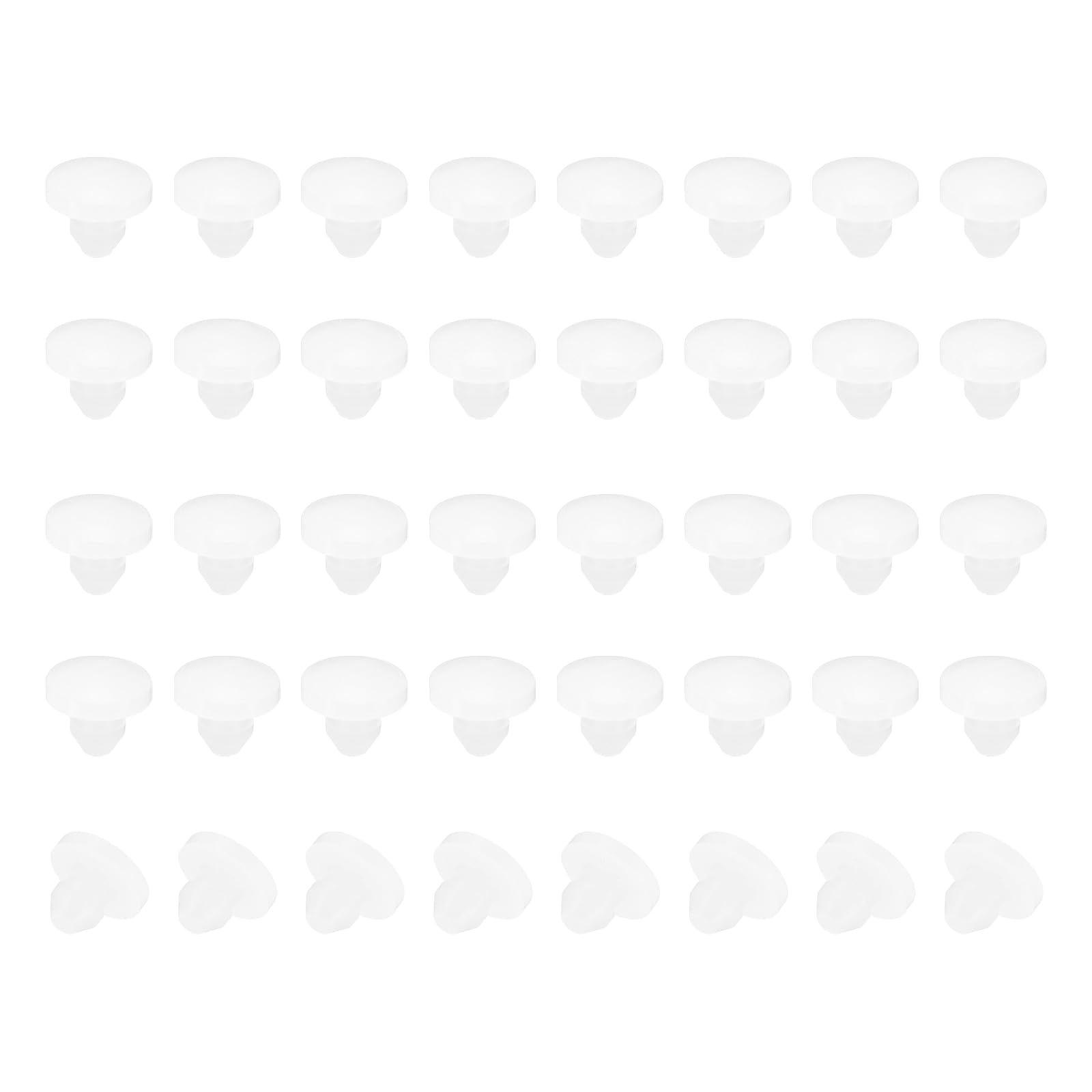 PATIKIL 3.5mm Diameter Silicone Hole Plug, 40 Pcs Round Snap in Type Locking Furniture Button Protective Cover Cap Head Fit for 3.5mm Hole for Seal Bulkhead Cylinder Hole, Translucent