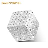 Magnetic Cubes 216 PCS 3MM Magnetic Cubes Magnetic Sculpture Cube Stress Relief Toy for Kids and Adults