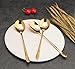Onlycooker 18/10 Stainless Steel 5 PCS Korean Spoons Gold Tableware Dinnerware
