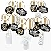 Big Dot of Happiness Adult 80th Birthday - Gold - Birthday Party Centerpiece Sticks - Table Toppers - Set of 15