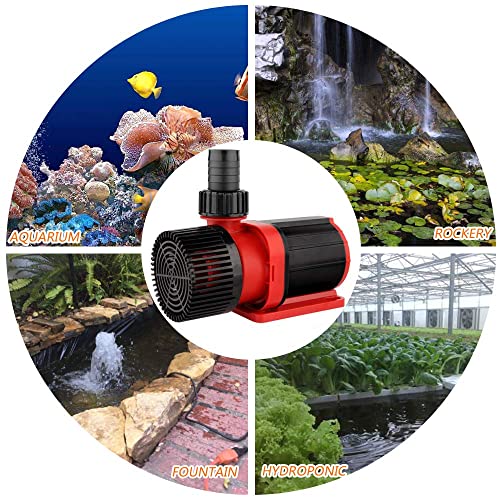 YCTECH 24V DC Aquarium Return Pump 85W 3170 GPH Amphibious Wave