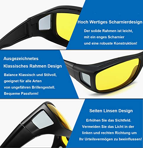 Überzieh Nachtsichtbrille für Autofahrer, für Brillenträger, Anti Glanz HD Polarisierte Nachtbrille für Herren und Damen – Bild 6