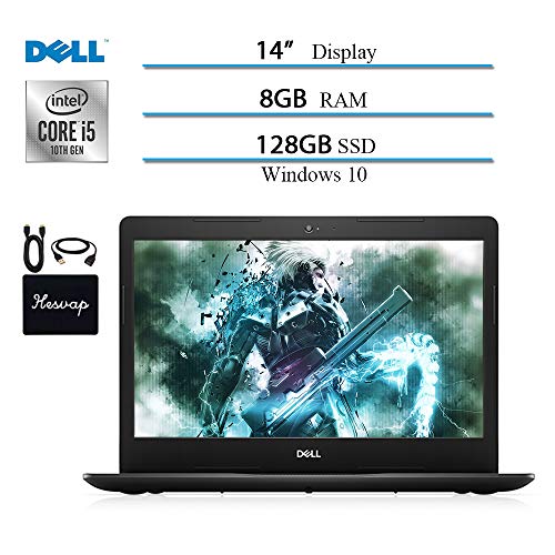 2020 Newest Dell Inspiron 14 inch Laptop, Intel Core i5-1035G7 (Up to 3.7GHz) 10 Geneartion, 8GB RAM, 128GB SSD, HDMI, WiFi, Intel UHD Graphics, Bluetooth, Windows 10 w/ HESVAP Accessories